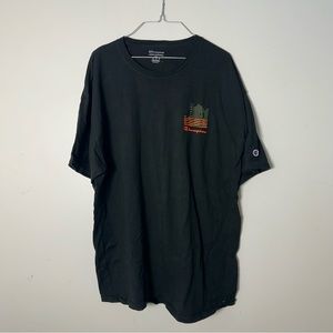 EUC Mens Champion 2 XL Black Short Sleeve Shirt 2XL